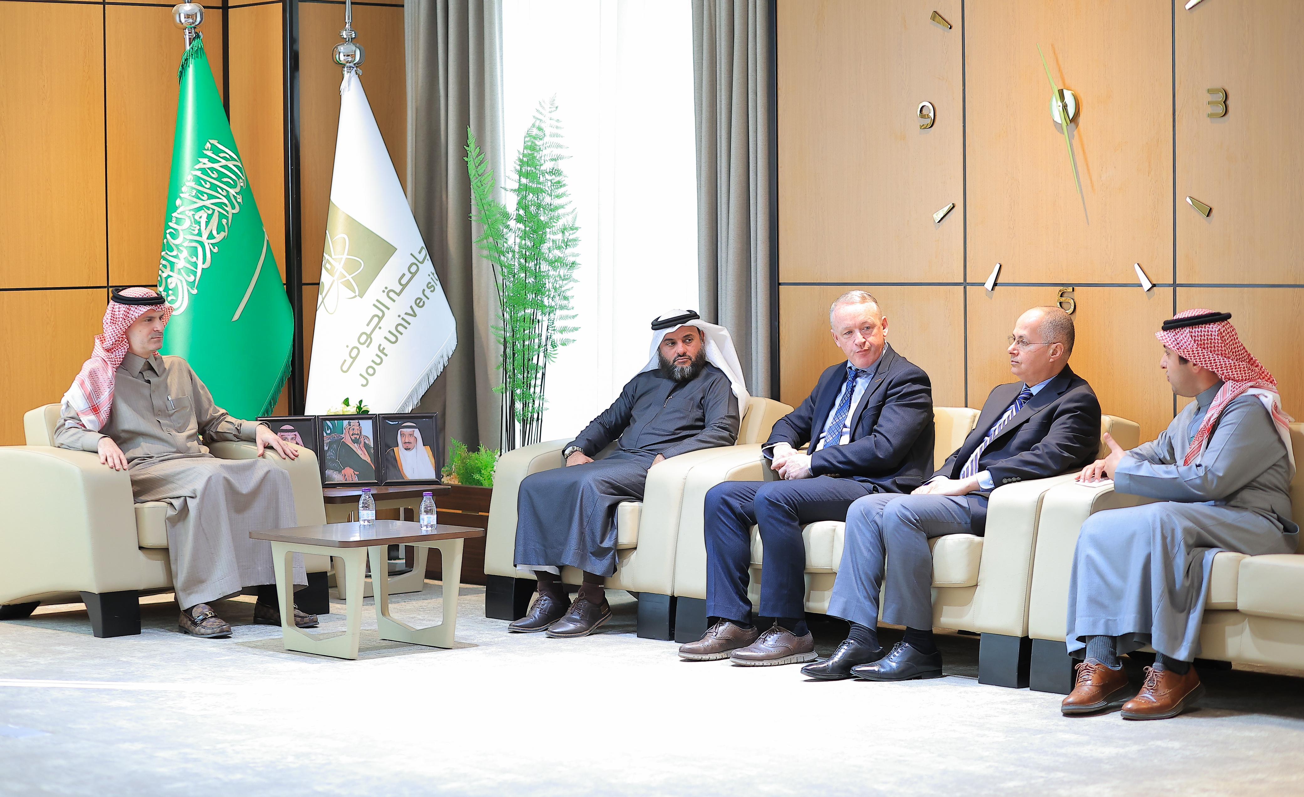 His Excellency, the President of Jouf University, Prof. Mohammed bin Abdullah Al-'Shaya, Receives Members of the Advisory Board of the College of Science to Enhance Academic and Research Partnerships His Excellency, the President of Jouf University, Prof. Mohammed bin Abdullah Al-'Shaya, Receives Members of the Advisory Board of the College of Science to Enhance Academic and Research Partnerships
