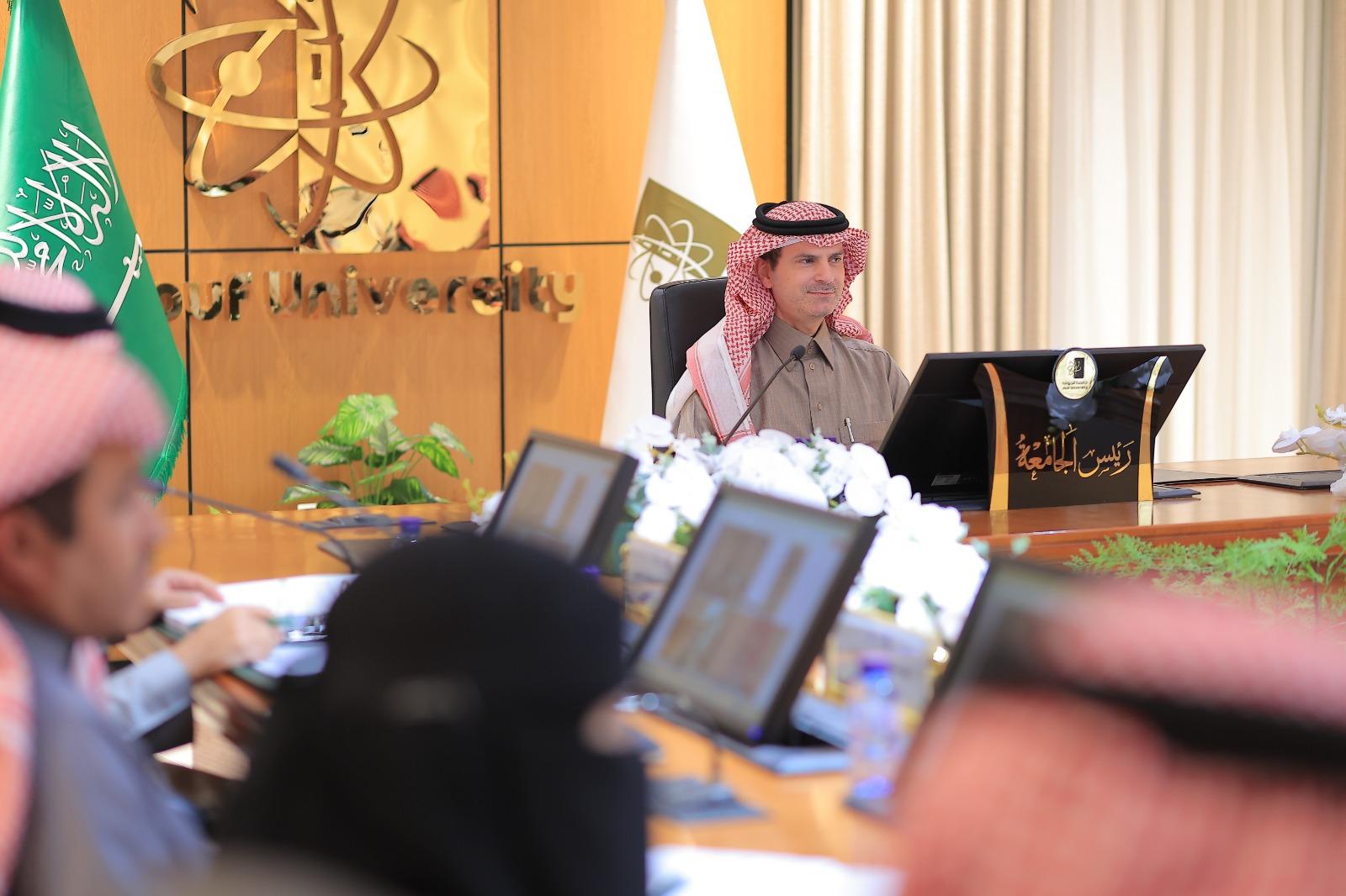 رئيس جامعة الجوف، أ.د. محمد بن عبد الله الشايع، يترأس مجلس الجامعة في جلسته الرابعة للعام الجامعي 1446هـ. واستعرض المجلس العديد من الموضوعات الأكاديميَّة والإداريَّة؛ والتي تم اتخاذ التَّوصيات المناسبة حيالها. رئيس جامعة الجوف، أ.د. محمد بن عبد الله الشايع، يترأس مجلس الجامعة في جلسته الرابعة للعام الجامعي 1446هـ. واستعرض المجلس العديد من الموضوعات الأكاديميَّة والإداريَّة؛ والتي تم اتخاذ التَّوصيات المناسبة حيالها.