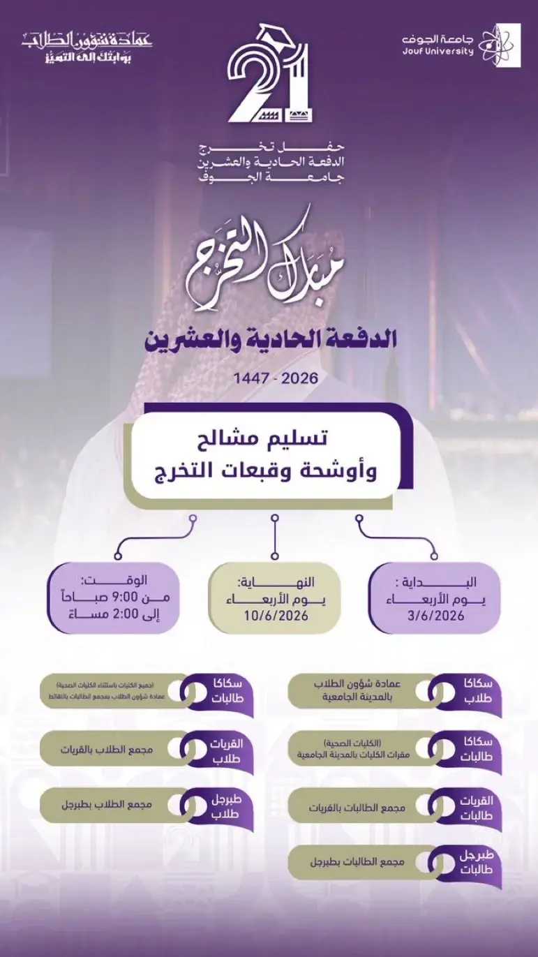 Photo of the announcement for distributing graduation gowns and sashes